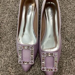 Women's Purple Embellished Flats